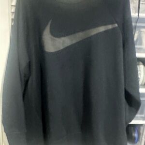XL Nike Black Dri-FIT Crewneck Sweatshirt with Grey Logo